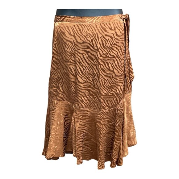 Maeve by Anthropologie Tamra Jacquard Bronze Animal Print Midi Skirt Size 12 - Picture 1 of 5